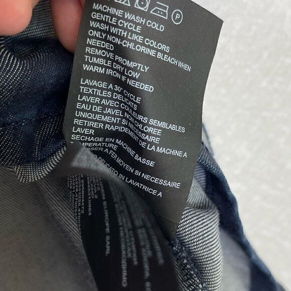 CLUB Monaco Ladore Denim Tie Front Shirt Dress Blue 0 - Picture 5 of 6